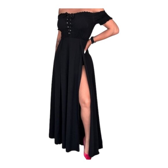 Dresses & Skirts - Black Long off shoulder Maxi Dress